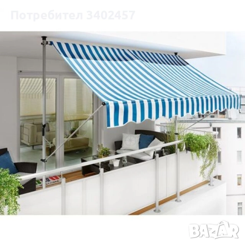 Тента с горно и долно закрепване SunFun BlueWhite 300, чисто нова, неотваряна!