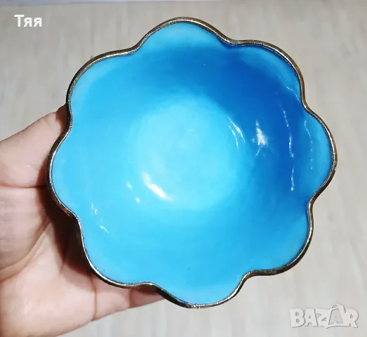 Медна купичка Cloisonne, снимка 2 - Антикварни и старинни предмети - 56526577