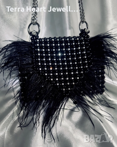 Чанта от пера перли и кристали, снимка 3 - Чанти - 52061060