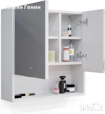 Шкаф за баня с огледало, снимка 2 - Шкафове - 49734747