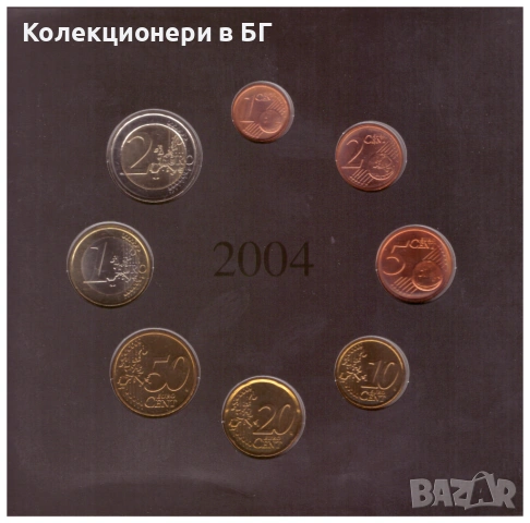 СЕТ ЕВРОМОНЕТИ ОТ ПОРТУГАЛИЯ 2004 ГОДИНА, снимка 4 - Нумизматика и бонистика - 54146626