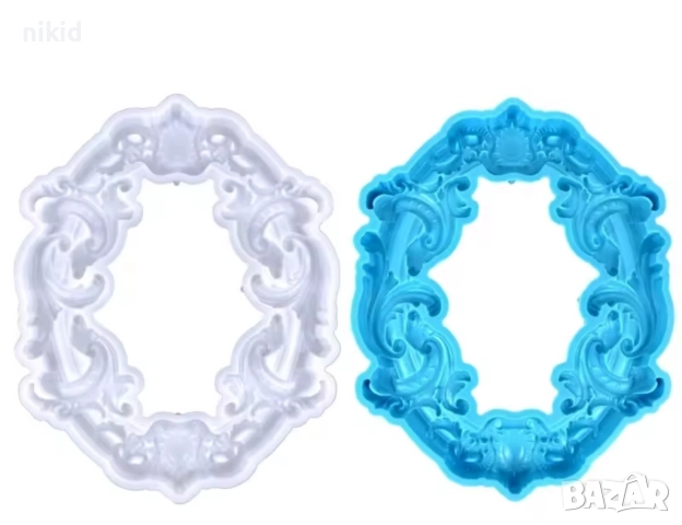 Огромна рамка овал елипс силиконов молд форма калъп за фондан шоколад гипс смола украса, снимка 2 - Форми - 51448998