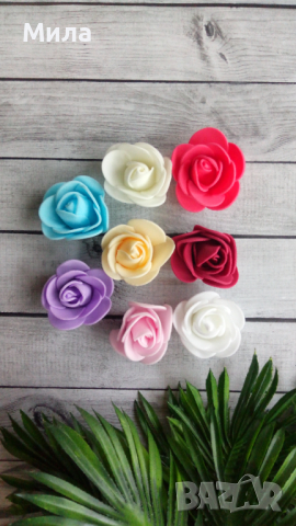 Рози фоам 3 см 50 бр, снимка 2 - Изкуствени цветя - 33087757