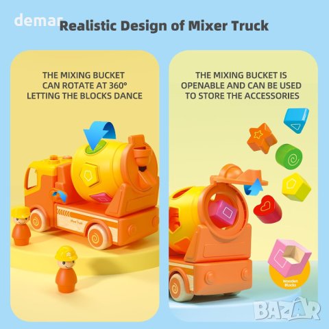 Камион строител със звук и светлини за малки деца , снимка 3 - Образователни игри - 42795904