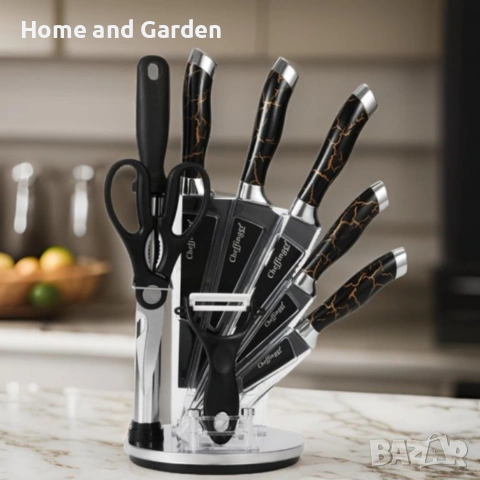 Комплект уреди за рязане Cheffinger 9 части – мраморно покритие, снимка 5 - Други - 53947974