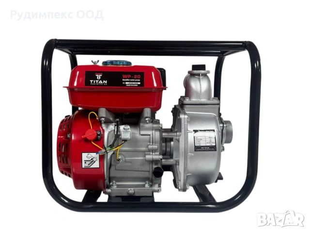 Водна помпа TITAN 2 цола, бензинова, за поливане и отводняване , дебит 30 m3/h 