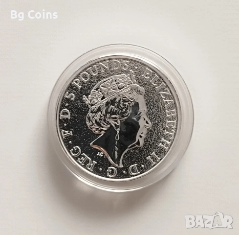 Сребро 2 OZ 2017 Дракон , снимка 2 - Нумизматика и бонистика - 52965595