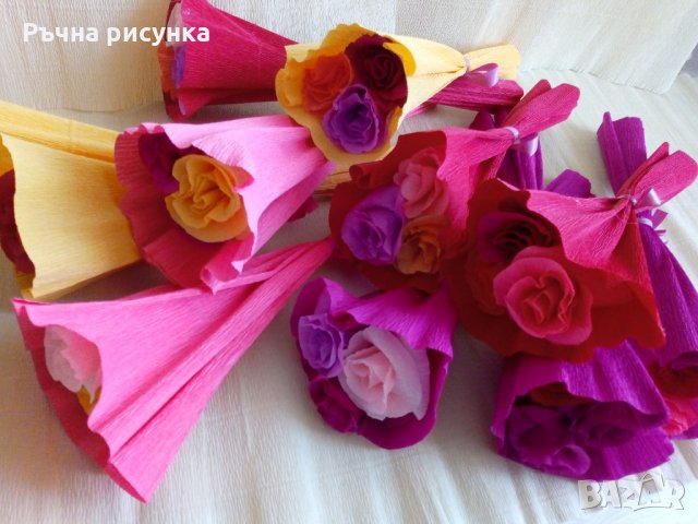 Букет с три рози за  4лв, снимка 3 - Изкуствени цветя - 31985697