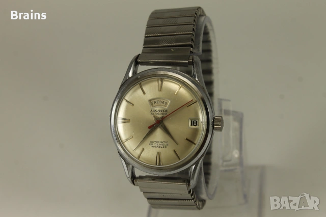 1960's LAGONDA Automatic 25 Jewels All Calendar Швейцарски Часовник