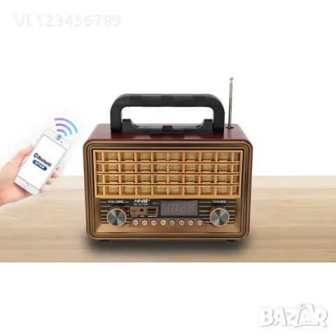 Ретро радио NS 2073ВТ/2077BT Bluetooth Usb Sd, FМ, АМ, SW - Носталджи, снимка 5 - Други - 50065114