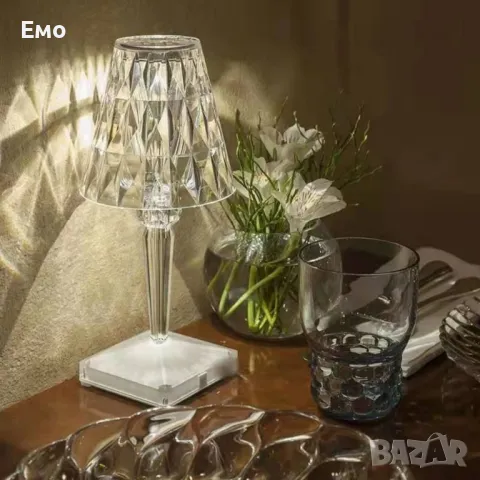 Конусовидна декоративна настолна лампа с usb кабел и дистанционно - Тип кристална лампа., снимка 16 - Настолни лампи - 48241866