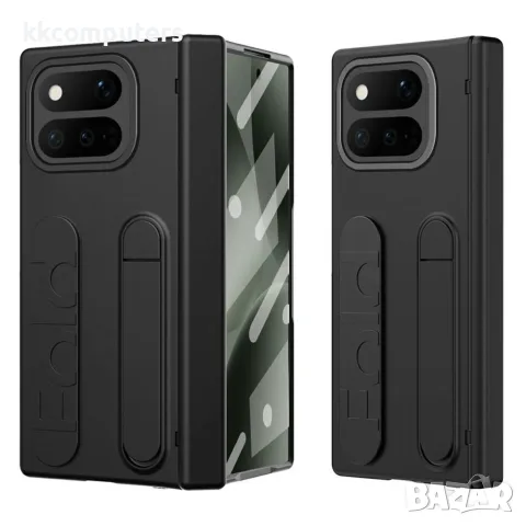 Калъф за Google Pixel 11 Pro Fold с Грип Пръстен Стойка, Силиконова Каишка за Китка и Вграден Протек