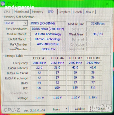 64GB DDR5 KIT A-DATA 2 x 32GB КИТ 4800MHz PC5 SODIMM Ram рам памет за лаптоп, снимка 2 - RAM памет - 53924305