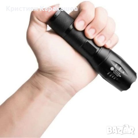 Мощен акумулаторен фенер с cree led диод 2500w ZOOM T6, снимка 3 - Къмпинг осветление - 42121451