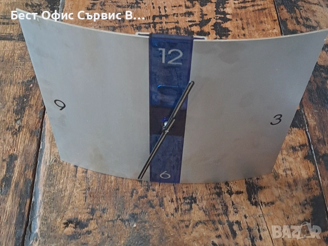 часовник стенен алуминиев сребро със синьо Хенкелс Henkels дизайнерски Германия, снимка 7 - Стенни часовници - 52406167