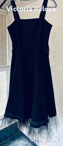 Скъпа черна рокля с тюл RINASCIMENTO Италия, снимка 5 - Рокли - 50506441