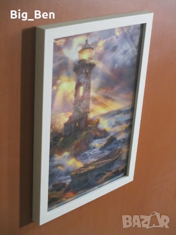 Картина - Морски Фар и Лодка, снимка 3 - Картини - 53309767