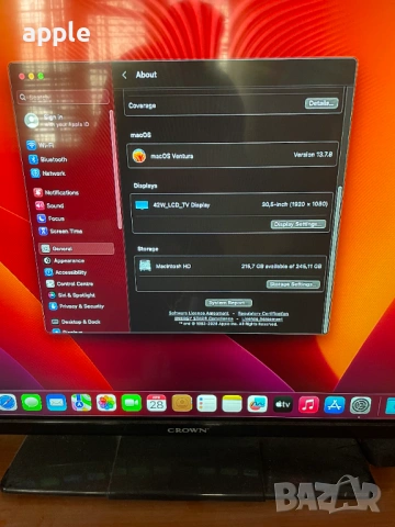 13" M1 Macbook Air A2337 Silver-НА ЧАСТИ, снимка 10 - Лаптопи за дома - 54299598