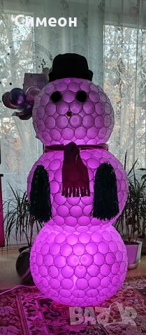 Светещ снежен човек Коледна украса Нощна лампа , снимка 3 - Декорация за дома - 38778737