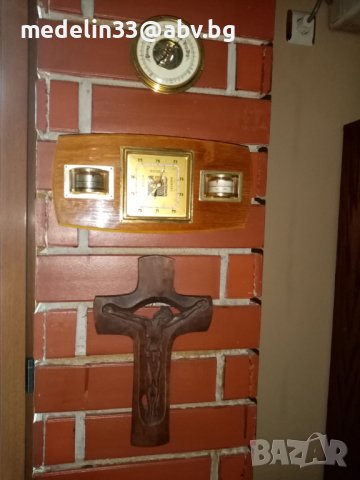 Стари, автентични и напълно изправни барометър месинг, метео станция 2 бр., снимка 4 - Антикварни и старинни предмети - 44416075