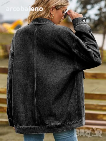 Модно дамско универсално свободно класическо дънково яке, 3цвята , снимка 17 - Якета - 42097370