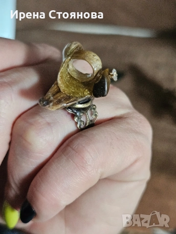 Регулируеми пръстенчета с естествен цвят на орхидея, лилиум и пауново перо , снимка 13 - Пръстени - 52387566