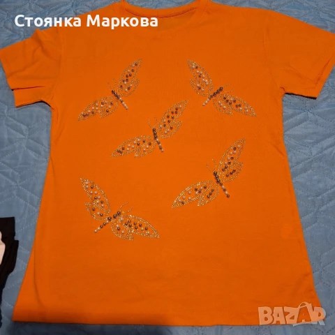 Нова оранжева блузка с водни кончета