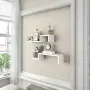 Комплект рафтове за стена 2 броя, етажерка, дърво, бели, 58x12x10см, снимка 4