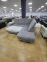 Сив ъглов диван от плат с функция сън и ракла "PP - LA20014", снимка 3