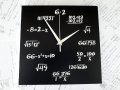 Стенен часовник Математика - черен