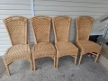 4 броя столове от естествен ратан, снимка 3