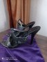 Сиви сандали с ток, снимка 1 - Сандали - 32093936