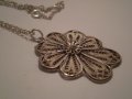 Старинен  медальон - филигран със нов синджир, снимка 15