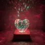 3D USB захранвана нощна лампа във формата на сърце с фойерверки,заря, снимка 2