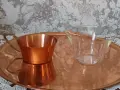 Меден сервиз на поднос-чаши термо стъкло, снимка 3