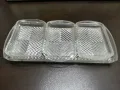 старо стъклено плато поднос с чинийки , снимка 1