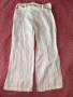 Бял ленен панталон с колан, размер S, снимка 3