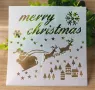 Елени елен със шейна Merry Christmas стенсил шаблон за спрей за торта украса Scrapbooking, снимка 1