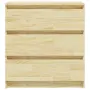 vidaXL Нощно шкафче, 60x36x64 см, бор масив, снимка 4