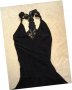 Еластична черна къса рокля с дантелен гръб , снимка 8