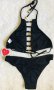 Нов бански комплект в черно на бели точки бюстие бикина връзки , снимка 2