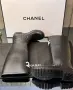 Chanel Дамски Черни Гумени Ботуши С Лого И Графична Подметка Код SK2165 , снимка 2