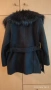 ЕЛЕГАНТНО ЧЕРНО ПАЛТО С КОЖЕНА ЯКА, Р. 50, БЪЛГАРСКО, снимка 3