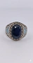 Сребърен мъжки пръстен от Тайланд със сапфири и опали, снимка 2
