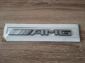 Mercedes Benz AMG сребриста емблема с черен кант, снимка 1