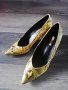 Ефектни обувки в змийски принт, снимка 1 - Дамски обувки на ток - 30802161