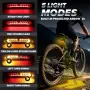 Нов LED стоп за колело велосипед с мигачи, дистанционно, 160LM, проекция и звуков сигнал, снимка 2