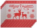 Нови 6 броя Коледни Подложки за Маса Декорация празнична трапеза Дизайн с еленчета Украса