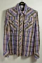 $148 Мъжка риза True Religion Western Pearl Button Snap Plaid Shirt 100% памук М, снимка 1