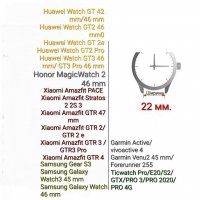 Метална каишка 20мм./ 22мм. за смарт часовник Xiaomi, Samsung, Huawei, Tiwatch и др. , снимка 6 - Смарт часовници - 38455970